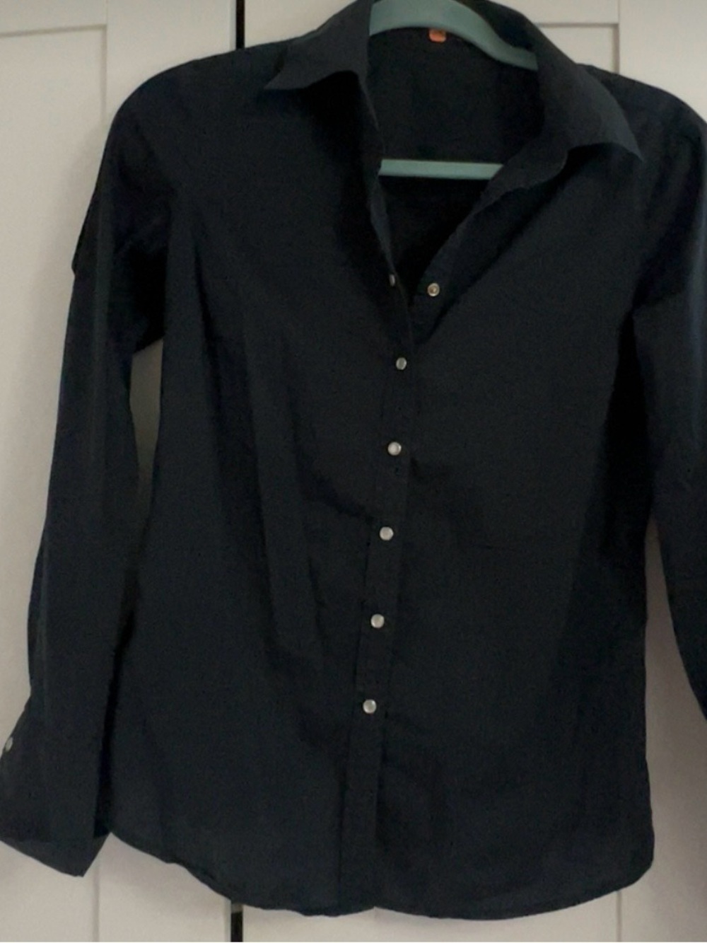 Tahari Women's black Button-Front Collared Shirt